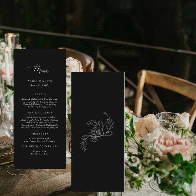 Black Chinoiserie Floral Wedding Menu (Creator Uploaded)