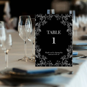 Black Chinoiserie Wedding Table Number