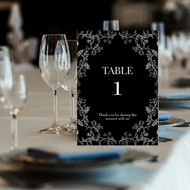 Black Chinoiserie Wedding Table Number (Creator Uploaded)