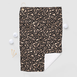 Black Chocolate Brown Bronze Leopard Print        Golf Towel