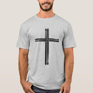 Black Christian Cross Drumsticks T-Shirt