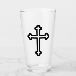Black Christian cross Glass