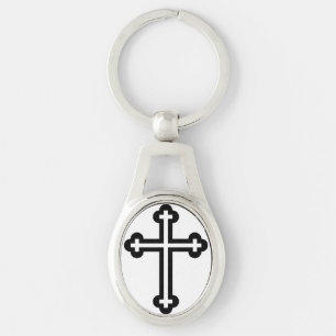 Black Christian cross Key Ring