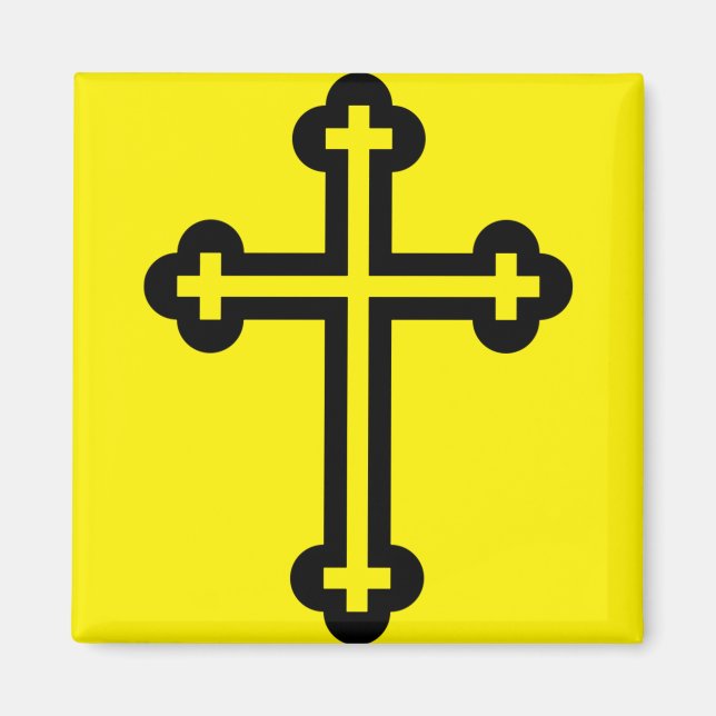 Black Christian cross Magnet (Front)