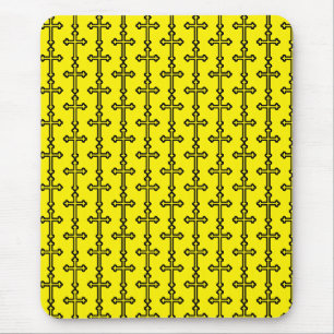 Black Christian cross Mouse Pad