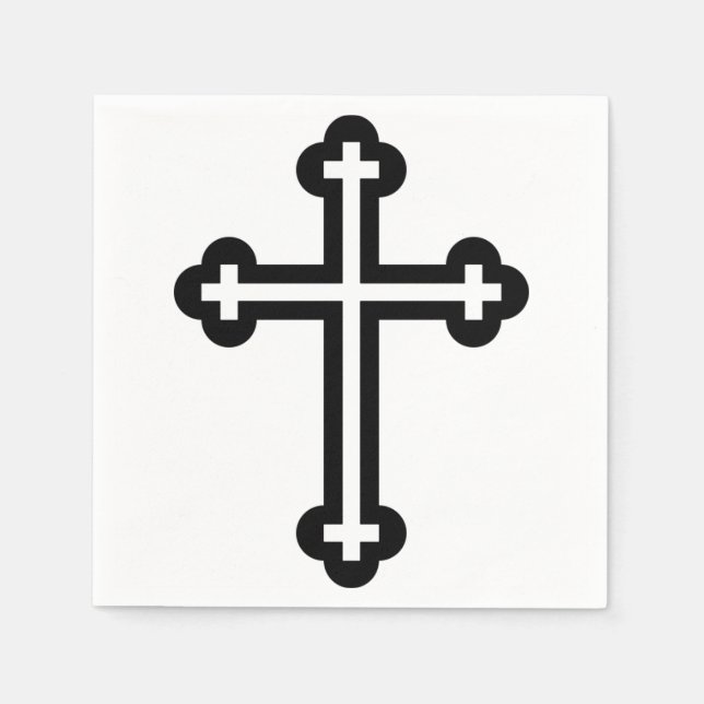 Black Christian cross Napkin (Front)