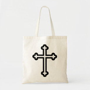 Black Christian cross Tote Bag
