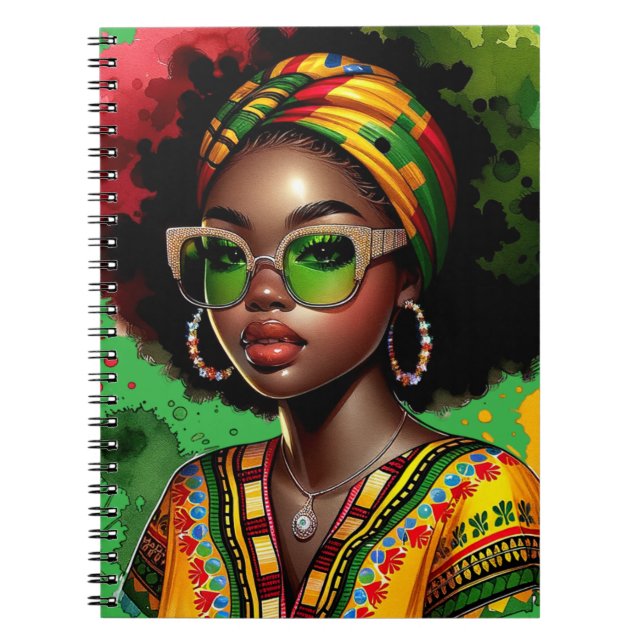 Black Christian woman African American melanin sis Notebook (Front)