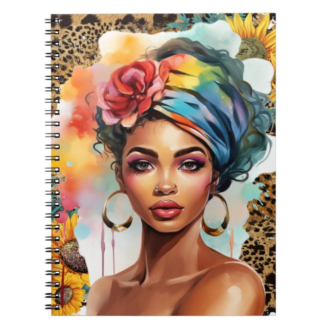 Black Christian woman African American melanin sis Notebook (Front)