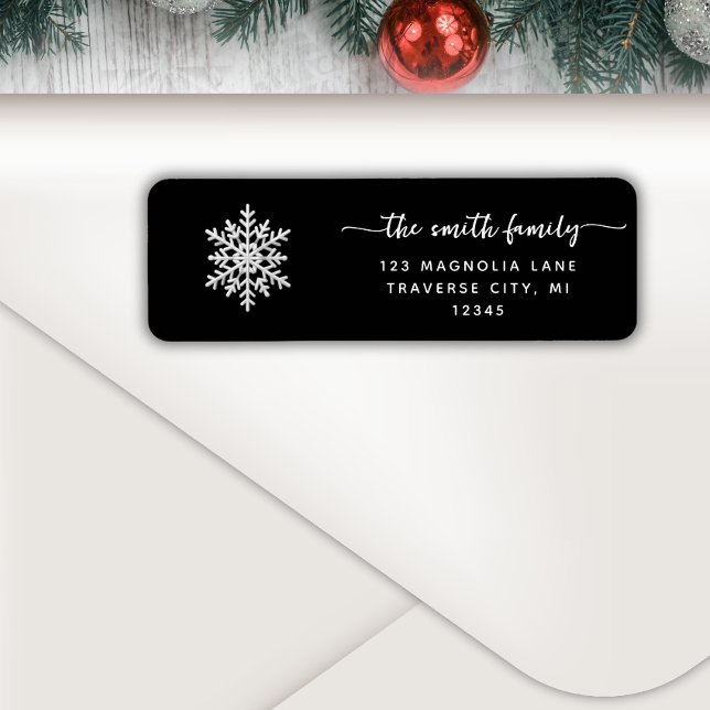 Black Christma Snow flake Return address (Creator Uploaded)