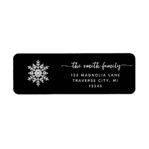 Black Christma Snow flake Return address