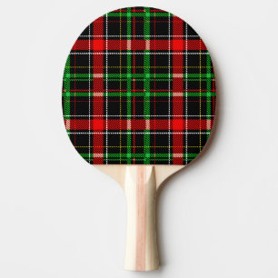 Black Christmas Flannel Plaid Tartan Design Ping Pong Paddle