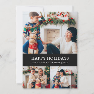 Black Christmas Photo Collage Card