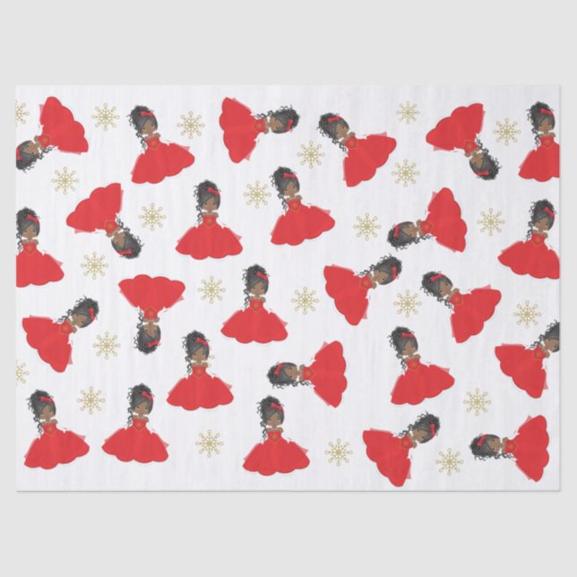 Black Christmas Princess Tissue Paper (Front)