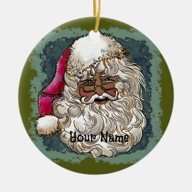 Black Christmas Santa ornaments (Front)