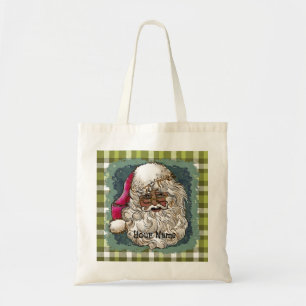 Black Christmas Santa tote bags