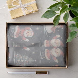 Black Christmas Santa Tree Snowman Tissue Paper