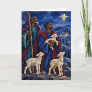 Black Christmas Shepherds Greeting Card