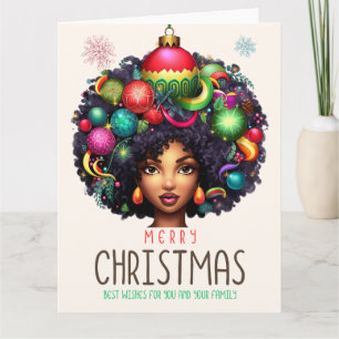 Black Christmas Sista Melanin Queen Women Xmas Card