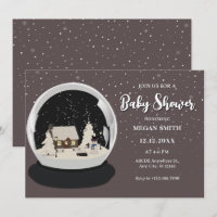Black Christmas Snow globe Winter baby shower