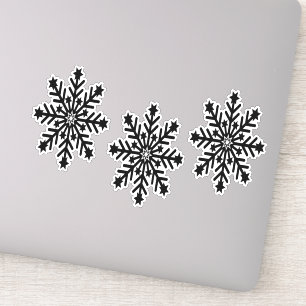 Black Christmas snowflakes on