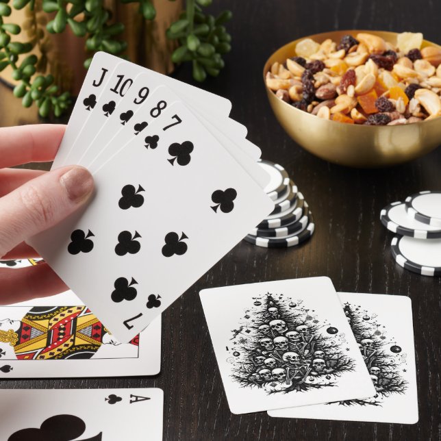 Black Christmas tree Skulls and bones Playing Cards (In Situ)