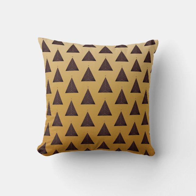 Black Christmas Tree, Yellow Gold Cushion (Front)