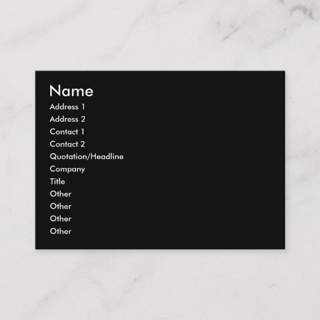 Black Chubby Profile Card (Front)