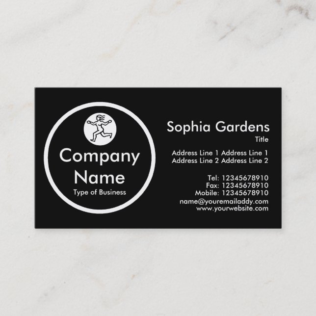 Black Circle - Black Business Card (Front)