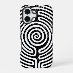 Black Circle Labyrinth Fine Art iPhone 16 Case