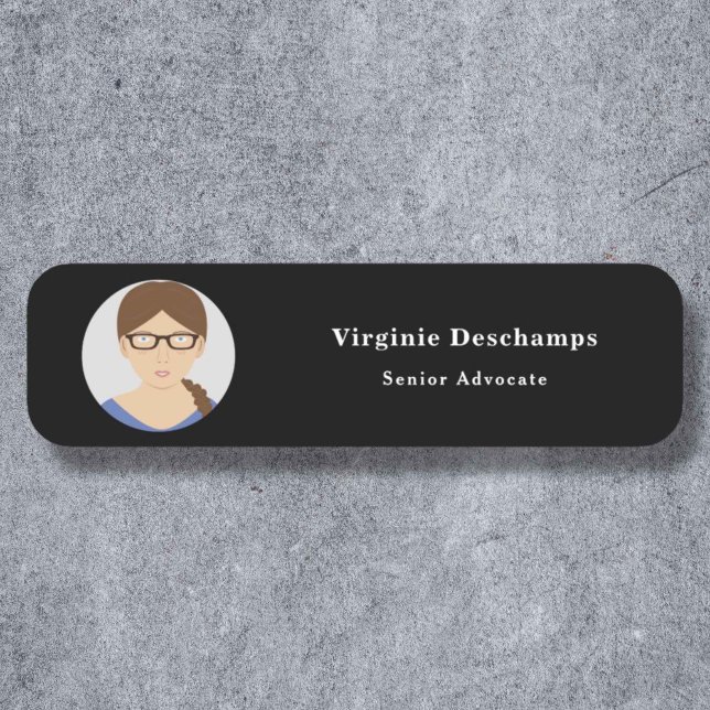 Black Circle Photo Employee Name Tag (Black Circle Photo Employee Name Tag)