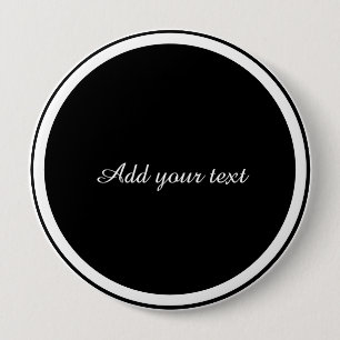 Black circle with white circle frame TEMPLATE, 10 Cm Round Badge