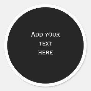 Black circle with white circle frame TEMPLATE,  Classic Round Sticker
