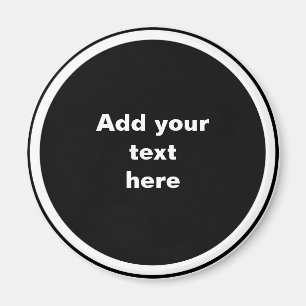Black circle with white circle frame TEMPLATE, Magnet