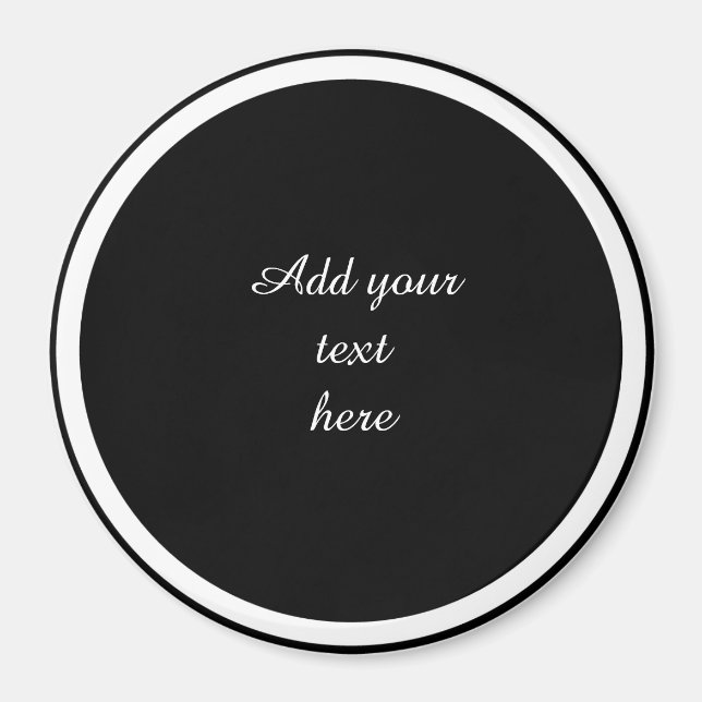 Black circle with white circle frame TEMPLATE,  Magnet (Front)