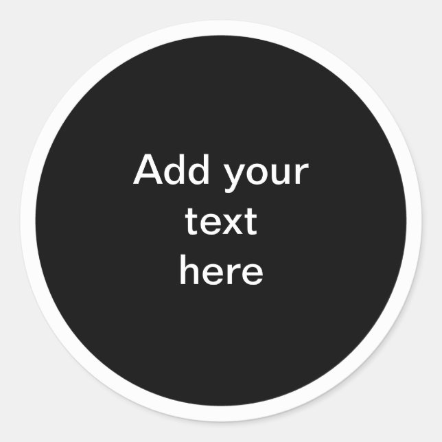 Black circle with white circle TEMPLATE, Classic Round Sticker (Front)