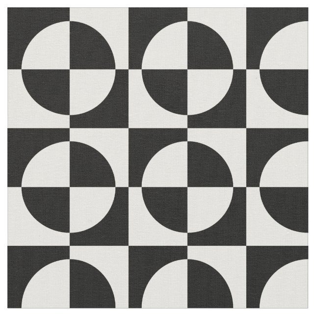 Black Circles and Squares Fabric (Close Up)