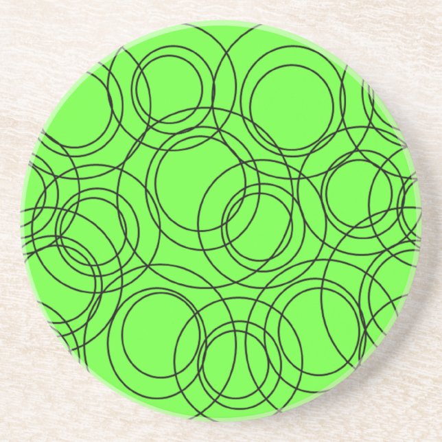 Black Circles on Lime Coaster (Front)