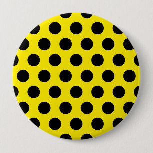 Black Circles on Yellow Background 10 Cm Round Badge
