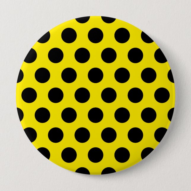 Black Circles on Yellow Background 10 Cm Round Badge (Front)