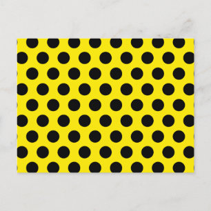 Black Circles on Yellow Background Holiday Postcard