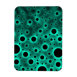 Black Circles over Turquoise Design Magnet
