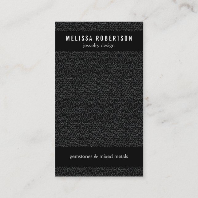 Black Circles Pattern for Jewellery Design Business Card (Front)