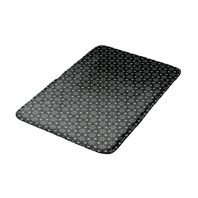 Black Circular Delight Bath Mat (Angled)