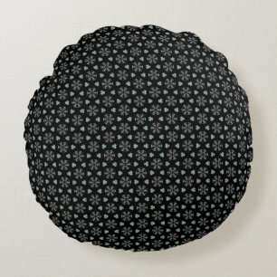Black Circular Delight Round Pillow