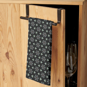 Black Circular Delight Tea Towel