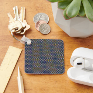 Black Circular Seamless Pattern Key Ring