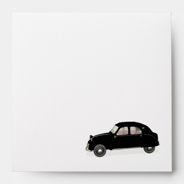 Black Citroen 2CV Envelope (Front)