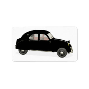 Black Citroen 2CV Label