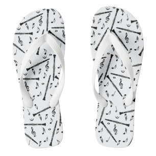 Black Clarinets Music Notes Jandals